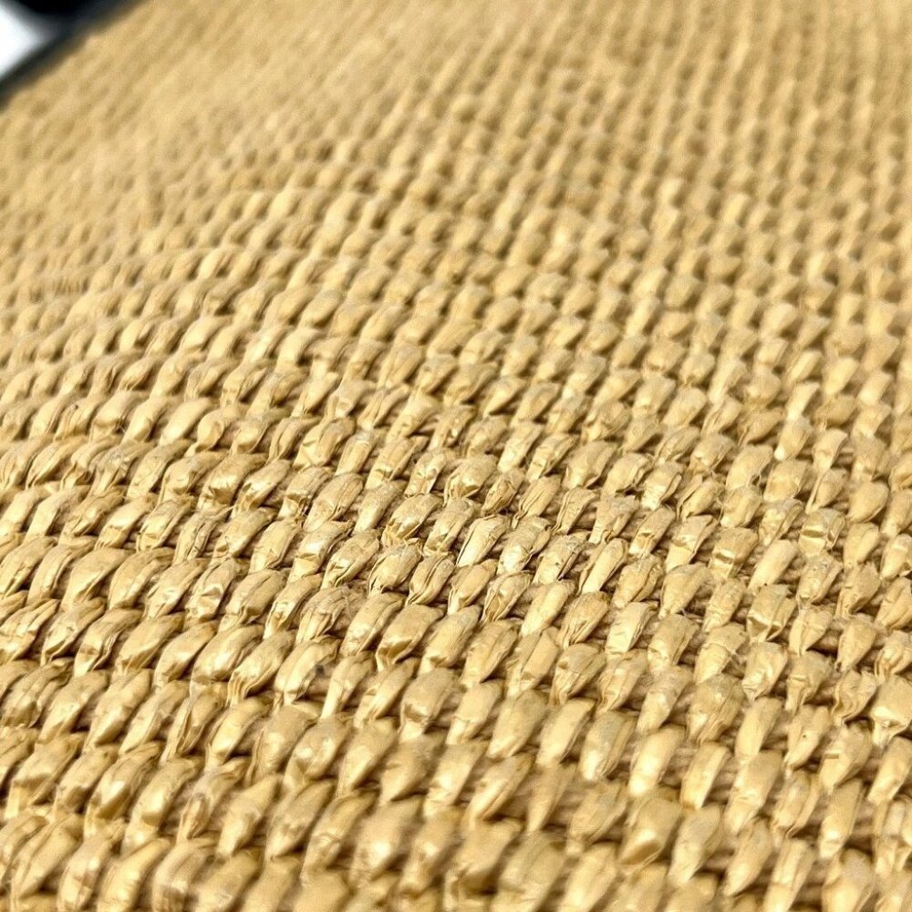 FENDI 8N0149 straw logo Pouch Clutch bag Raffia / Leather Beige/Black - Picture 7 of 15